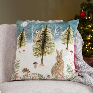 EvansLichfield Christmas Owl Square Cushion