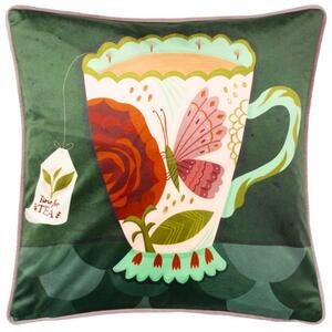 KateMerritt TimeForTea Piped Square Cushion