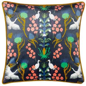 KateMerritt Herons Blue Piped Square Cushion