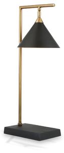 Zeta Chic Matt Black and Antique Brass Conical Table Lamp | Roseland Furniture