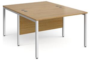 All Oak Bench Back 2 Back Desk, 120wx160dx73h (cm)