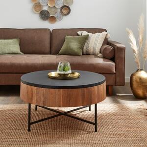 Jaya Round Storage Coffee Table, Mango Wood