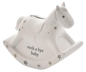 Bambino White Resin Money Box - Rocking Horse