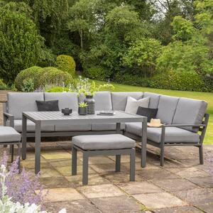 Titchwell 5 Seater Grey Corner Sofa Dining Set