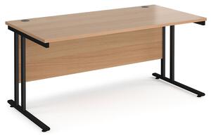 Value Line Deluxe C-Leg Rectangular Desk (Black Legs), 160wx80dx73h (cm), Beech