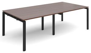 Prime Rectangular Boardroom Table (Black Legs), 240wx120dx73h (cm), Walnut