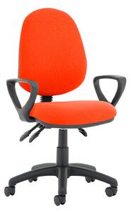 Lunar Plus 3 Lever Fabric Operator Chair (Fixed Arms), Tabasco Red