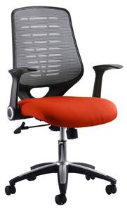 Baton Mesh Back Operator Chair With Fabric Seat And Arms, Silver/Tabasco Red