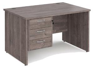 Value Line Deluxe Panel End Clerical Desk 3 Drawers, 120wx80dx73h (cm), Grey Oak