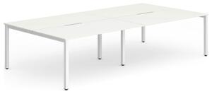 Pamola Double Back To Back Bench Desk (White Legs), 320wx160dx73h (cm), White