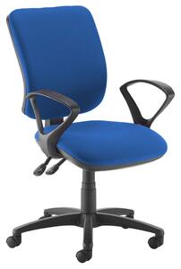 Polnoon Ergonomic High Back Operator Chair (Fixed Arms), Blue