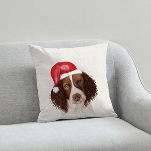 Spaniel Christmas Hat Cushion