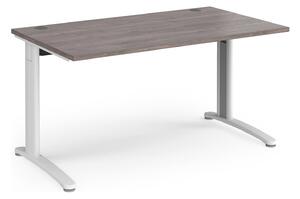 Trinity Rectangular Desk, 140wx80dx73h (cm), White/Grey Oak