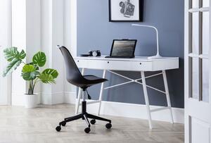 Milman Home Office White Desk and Black Chair Bundle Deal