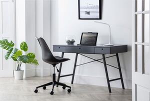 Milman Home Office Grey Desk and Black Chair Bundle Deal