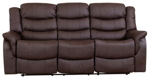 Hunter Leather 3 Seater Recliner Sofa (Brown), Brown