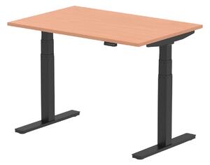 Vitali Sit & Stand Rectangular Desk (Black Legs), 120wx80dx66/130h (cm), Beech
