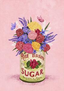 Illustration Flowers In a vintage Can, Raissa Oltmanns, (30 x 40 cm)