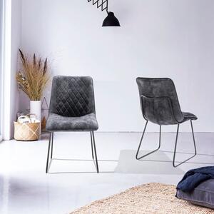 Indus Valley Set of 2 Saturn Grey Upholstered Dining Chairs