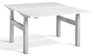 Starling Four Motor Height Adjustable Desks , 120wx80dx64-130h (cm), Silver/White