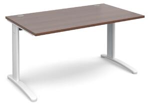 Trinity Rectangular Desk, 140wx80dx73h (cm), White/Walnut