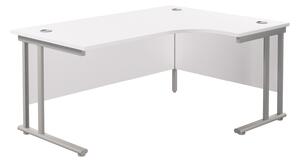 Progress II Right Hand Ergonomic Desk, 180wx120/80dx73h (cm), Silver/White