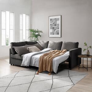 Miller Corner Double Sofa Bed, Chenille Dark Grey