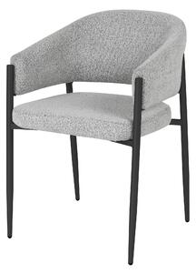 Set of 2 Indus Valley Herbie Curved Back Boucle Dining Chairs Grey