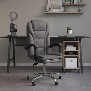 Reclining Office Chair Grey Faux Leather