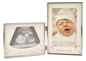 Bambino Silver effect 'Here I Am' Double Scan Frame