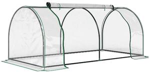 Outsunny Transparent Grow House: Steel-Framed Tunnel Greenhouse with PE Cover, 200 x 100 x 80 cm Aosom UK