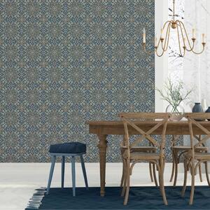 Noordwand Homestyle Wallpaper Portugese Tiles Brown and Blue