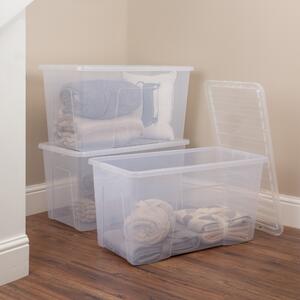 Wham Crystal Set of 3 Clear Boxes & Lids, 110L Clear