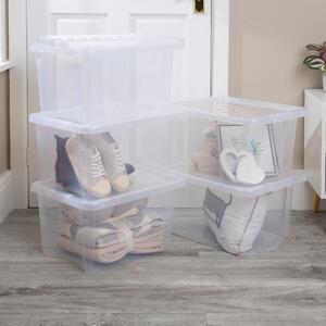 Wham Crystal Set of 5 Boxes & Lids, 28L Clear