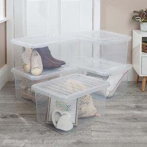 Wham Crystal Set of 5 Boxes & Lids, 31L Clear
