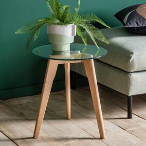 Brea Round Side Table, Glass