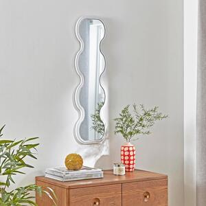 Ribbed Wavy Slim Full Length Wall Mirror