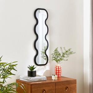 Ribbed Wavy Slim Full Length Wall Mirror