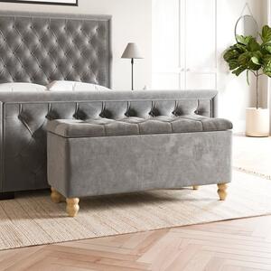 Arriana Velvet End of Bed Storage Ottoman