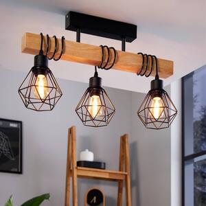 EGLO Townshend 5 3-Light Industrial Semi Flush Ceiling Light