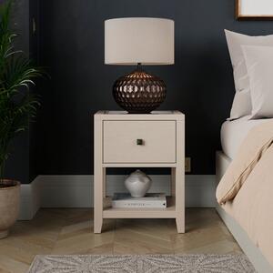 Malone 1 Drawer Slim Bedside Table, Warm Grey