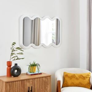 Ribbed Wavy Overmantel Wall Mirror