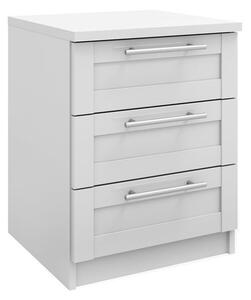 Sudbury Framed 3 Drawer Bedside Table, White