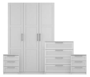 Sudbury Framed 4 Piece Triple Wardrobe Bedroom Furniture Set