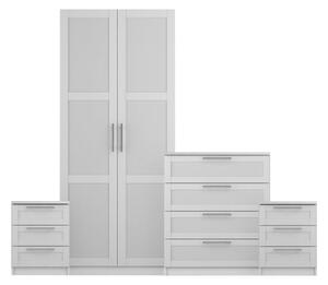 Sudbury Framed 4 Piece Double Wardrobe Bedroom Furniture Set