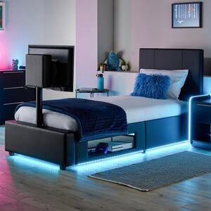 XR Living Ava TV Bed with LED Lights and TV Mount