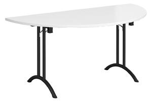 Zeeland Semi Circular Folding Table, Black/White