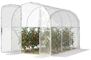Outsunny Polytunnel Greenhouse Walk-in Grow House with PE Cover, Door and Galvanised Steel Frame, 3 x 2 x 2m, Clear