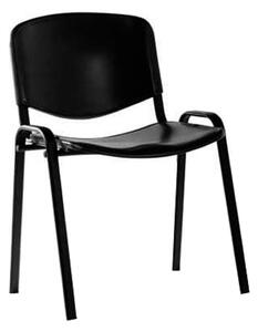 Pack Of 4 Summit Poly ISO Conference Chairs With Black Frame, Black
