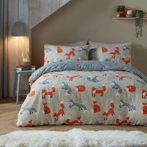 Fusion Snug Foraging Fox Natural Duvet Cover and Pillowcase Set